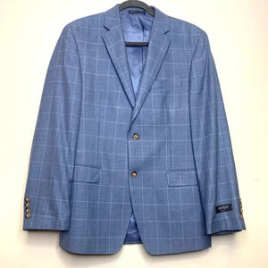 Lauren Ralph Lauren Wool Silk Blend Blue Contemporary Blazer Size 39R